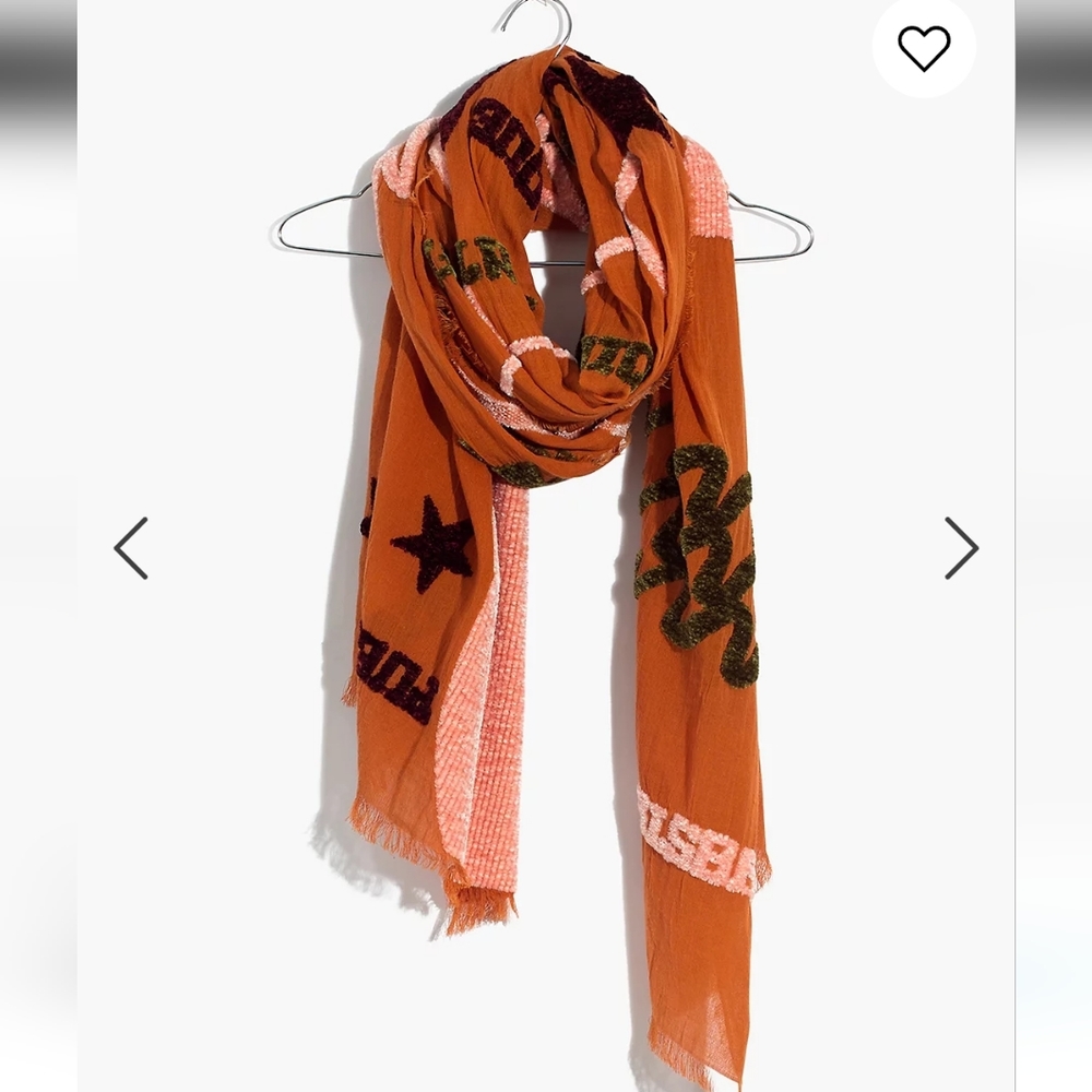 Madewell Orange Graphic Scarf